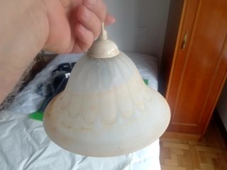 Lámpara de techo cristal y metal