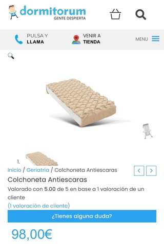 Colchoneta antiescaras con compresor