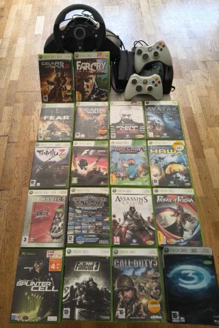 Xbox 360 + Volante + 2 Mandos + 18 Juegos