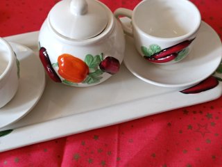 Set 2 Tazzine con Piattini e Zuccheriera