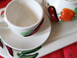 Set 2 Tazzine con Piattini e Zuccheriera