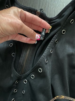 Vestido antelina negro con perforaciones T.M