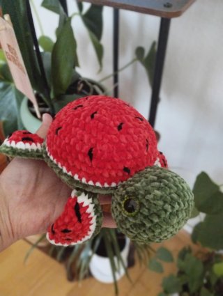 Muñeco Tortuga Sandía Amigurumi
