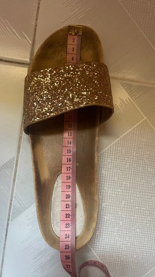 Sandalias pala glitter doradas
