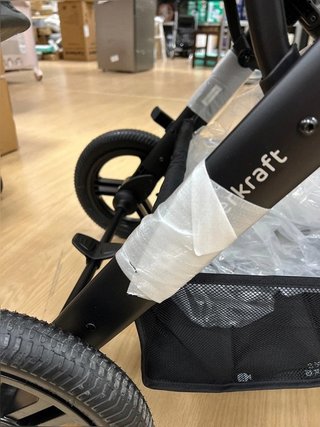 Kinderkraft MOOV 2 AIR, passeggino 3 in 1 con cesto e seggiolino auto 2 in 1, ruote grandi gonfiabili, sistema da viaggio con seggiolino auto, fino a 22 kg, Grigio Chiaro