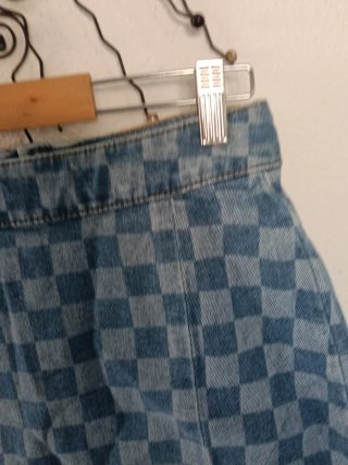 Minifalda vaquera FBSister cuadros mujer Talla S