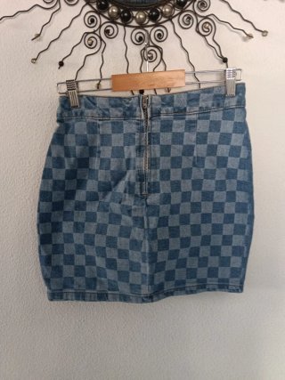 Minifalda vaquera FBSister cuadros mujer Talla S