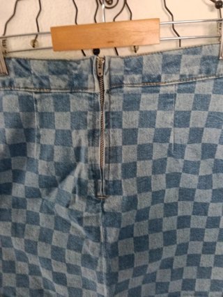 Minifalda vaquera FBSister cuadros mujer Talla S