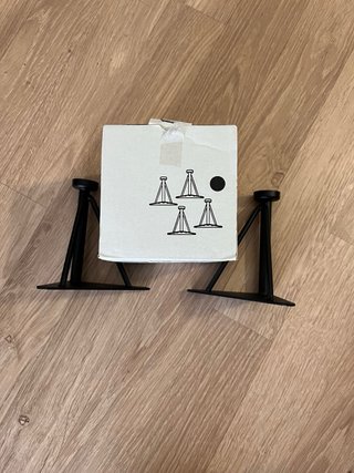Juego 4 patas negras para muebles