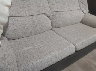 Sofá 3 y 2 plazas tela beige/gris.