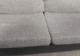 Sofá 3 y 2 plazas tela beige/gris.