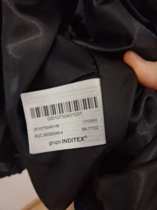 Chaqueta Zara cuadros cremallera
