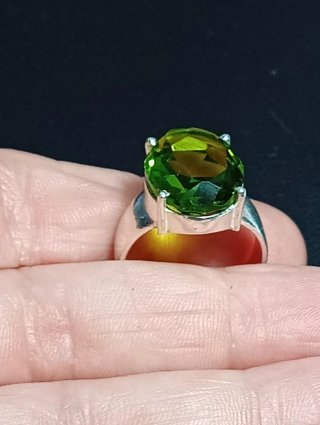Anillo Plata Ley Piedra peridoto
