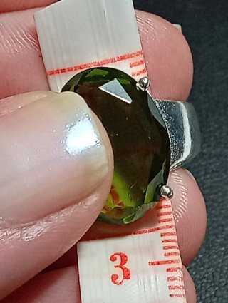 Anillo Plata Ley Piedra peridoto