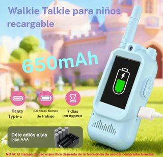 2 Walkie Talkies Infantiles + 2 Lanyards