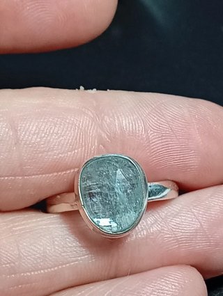 Anillo Plata Ley Piedra cianita