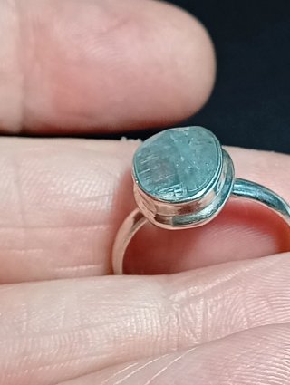 Anillo Plata Ley Piedra cianita