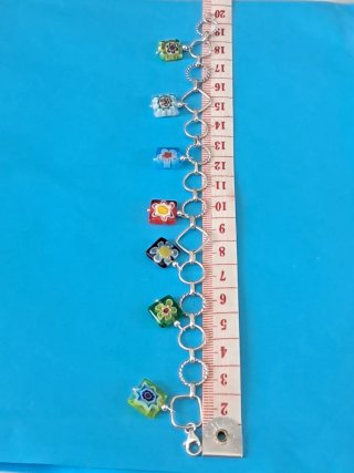 Pulsera Plata y Murano Multicolor