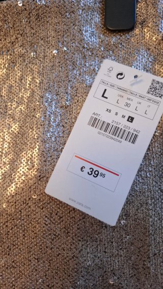 Falda Zara Lentejuelas Doradas Talla L