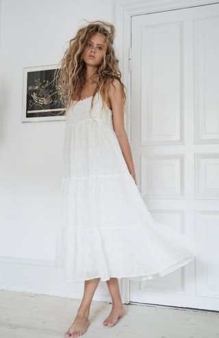 Vestido Zara blanco largo