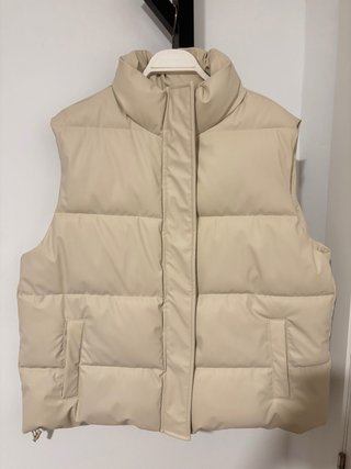 Chaleco impermeable mujer beige