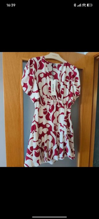 Vestido Morgan estampado rojo y blanco
