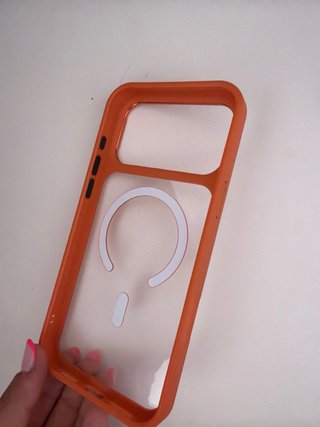Funda iPhone 17 Pro Max Naranja Transparente