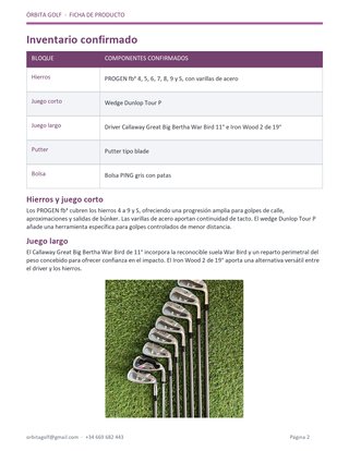 Set de Palos de Golf PROGEN y CALLAWAY