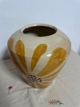 Jarrón Zara Home floral cerámica
