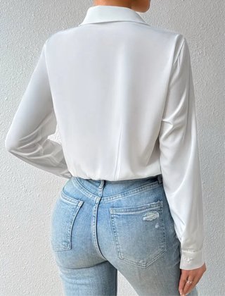 Body Camisa Blanca Manga Larga