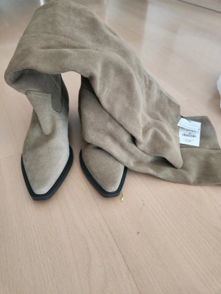 Botas altas antelina beige