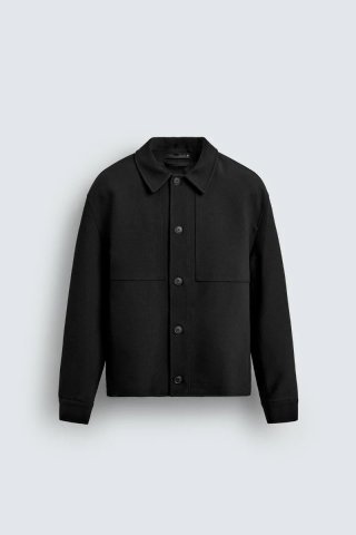 Sobrecamisa Zara Boxy Fit Negra Talla M