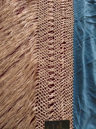 Mantón de Manila Artesanía Textil Beige/Azul
