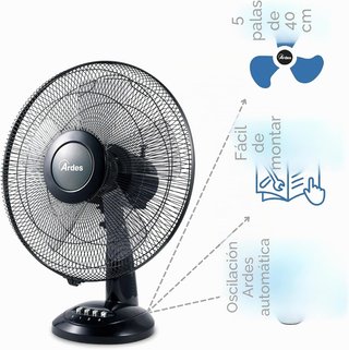 Ventilador Ardes Negro