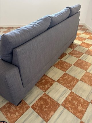 Sofá modular gris tela