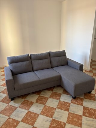 Sofá modular gris tela