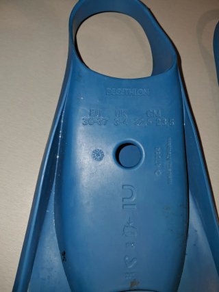 Aletas Bodyboard Azules y Amarillas talla 36-37
