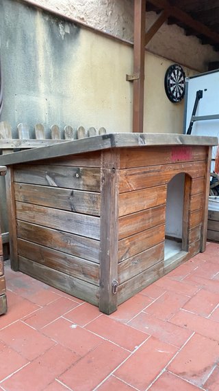 Caseta Perro Grande Madera Techo Abatible
