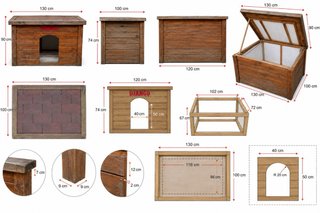 Caseta Perro Grande Madera Techo Abatible