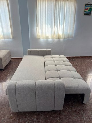 Sofá Cama Beige con almacenaje - Oferta!