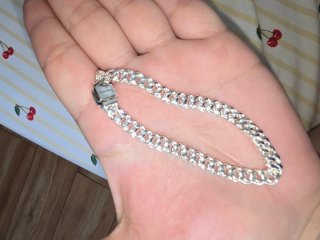 Pulsera de cadena cubana de pavé de pandora plata