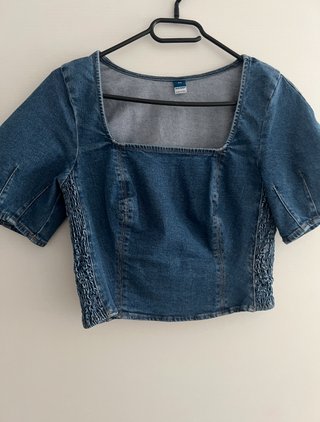 Camisa vaquera crop Old Navy Talla XS