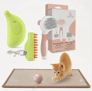 Set Cepillos para Mascotas + Pelota Interactiva