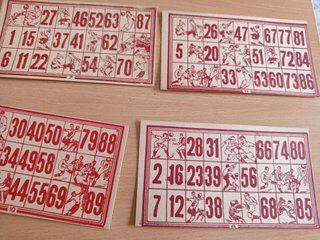 Juego Lotería Bingo Antiguo Madera Años 30