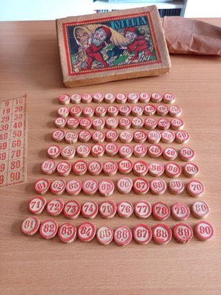Juego Lotería Bingo Antiguo Madera Años 30