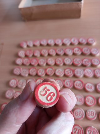 Juego Lotería Bingo Antiguo Madera Años 30