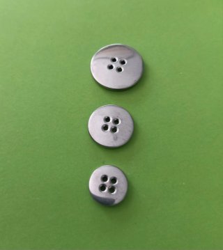 18 Botones Metálicos Plateados