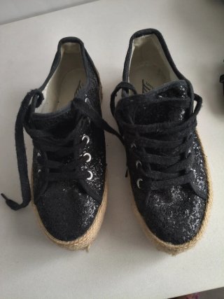 Zapatillas esparto mujer negras