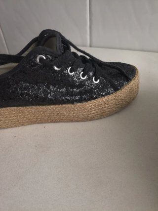 Zapatillas esparto mujer negras
