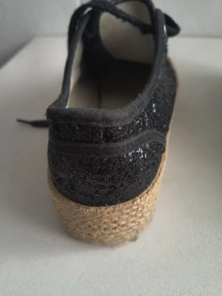 Zapatillas esparto mujer negras